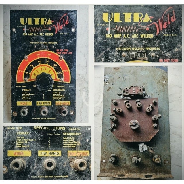1960s Vintage Industrial Ultra-Weld Faceplate – Mid-Century Statement Wall Decor For Sale - Image 5 of 6