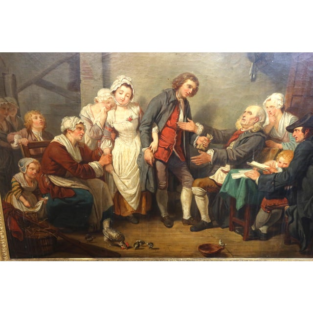 After Jean-Baptiste Greuze, The Village Bride 1800s, Oil on Canvas, Framed For Sale - Image 12 of 14