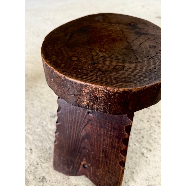 Hand Crafted Carved Low Stools, Spain, 1960s, Set of 2 For Sale - Image 17 of 18