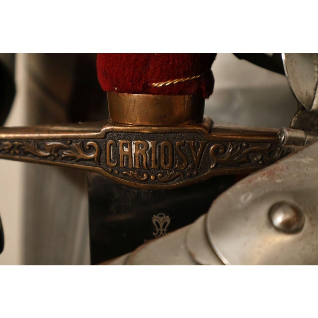 Late 20th Century Marto Toledo Spanish Engraved Full Suit of Armor with Sword For Sale - Image 5 of 18