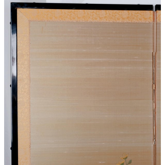 Mid-20th Century Byobu in G+ to VG condition with a second from the left loose paper hinge on the panel back Japanese...