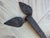 American Early 19th Century Blacksmith-Forged Wrought Iron Strap Hinge With Leaf Terminals For Sale - Image 3 of 5