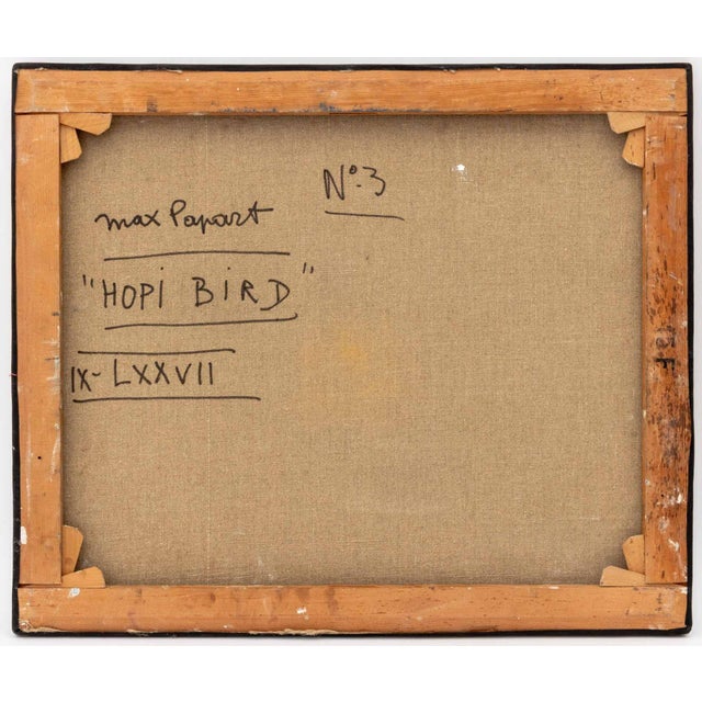 Max Papart "Hopi Bird No. 3" Oil on Canvas, 1977 For Sale - Image 9 of 10