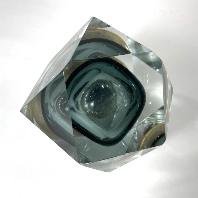 1960s Italian Art Glass Murano Sommerso Smoke Glass Table Lighter by Flavio Poli for Seguso For Sale - Image 9 of 10