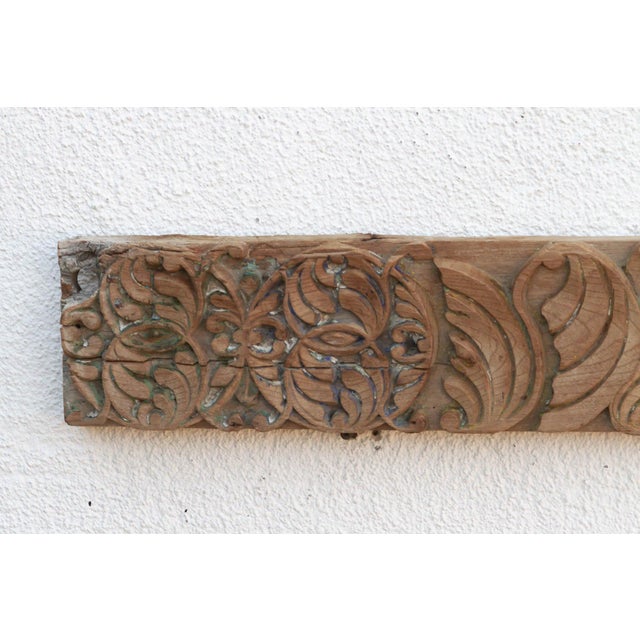 Medallion & Acanthus Leaf Indian Carved Panel For Sale - Image 4 of 6