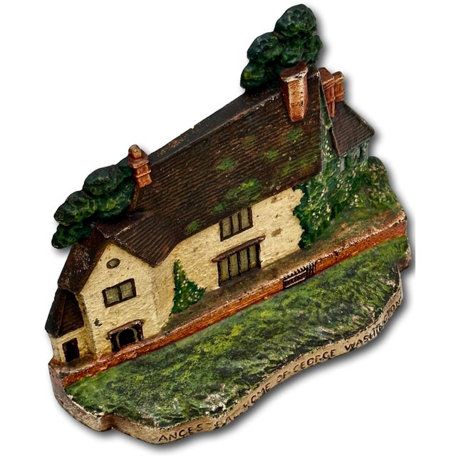 Metal Rare & Large Antique Sulgrave Manor George Washington Ancestral Home Cast Iron Doorstop by Greenblatt Studios - Dated 1925 For Sale - Image 7 of 18