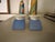 Pair of Vintage Czech Blue & Cream Ceramic Candlesticks For Sale In Seattle - Image 6 of 11