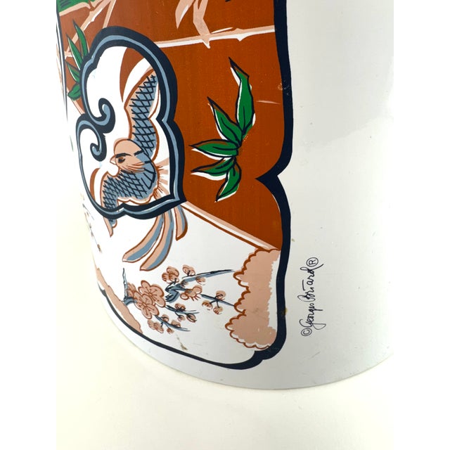 1960s 1960s Mid-Century Georges Modern Briard Lidded Ice Bucket With Lucite Handle Chinoiserie Motif For Sale - Image 5 of 12