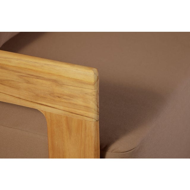 2020s Eclipse Outdoor Solid Teak Wood Sofa Set - Light Brown Fabric For Sale - Image 5 of 17