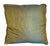 Elegant pair of contemporary accent pillows featuring a sophisticated aqua blue and golden bronze woven stripe pattern...
