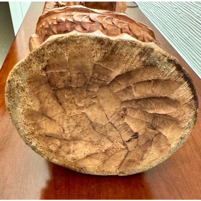 Early 20th Century Antique 25" H Large Hand Carved Wooden Buddha Statue For Sale - Image 11 of 12