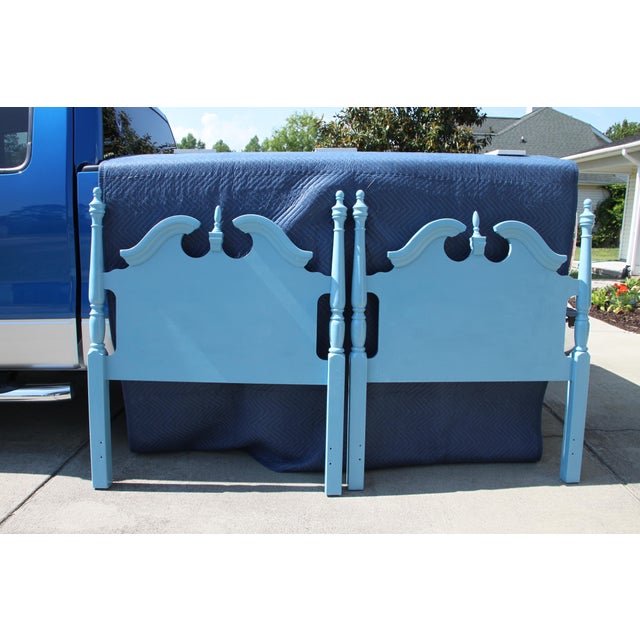 Hollywood Regency Beach Blue Twin Headboards a Pair Will Paint Any