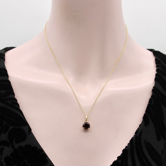 Metal Tanzanian Octagon-Shaped Garnet in a 14k Gold Mount For Sale - Image 7 of 8
