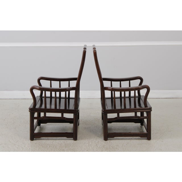 1970s Pair Vintage Chinese Rosewood Armchairs For Sale - Image 5 of 13