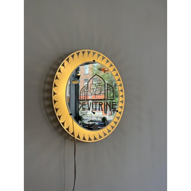 Metal Illuminated Flower Mirror by Ernst Igl for Hillebrand Lighting, 1950s For Sale - Image 7 of 12