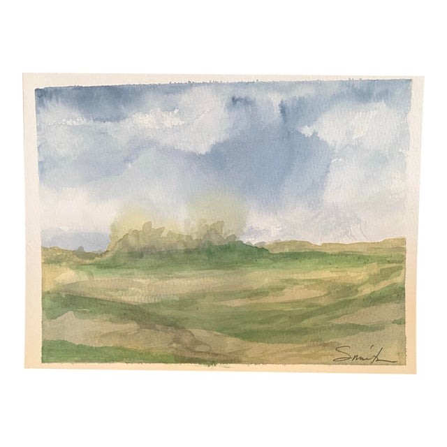 Signed Original Watercolor Landscape Painting by Nancy Smith For Sale