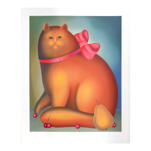 Cat With a Bow, Signed Screenprint by Igor Galanin