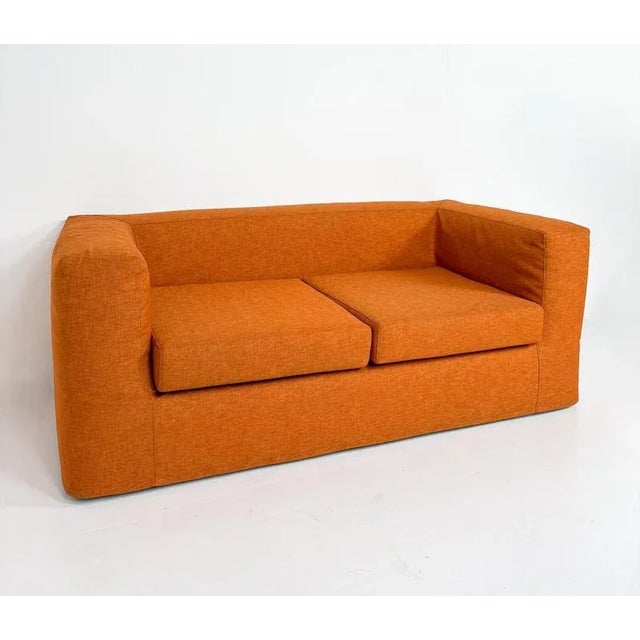Orange Mid-Century Modern Orange Two-Seater Sofa, 1970s For Sale - Image 8 of 9