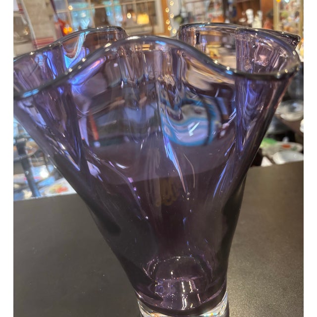 Modern Lenox Organics Purple Art Glass Vase For Sale - Image 3 of 9