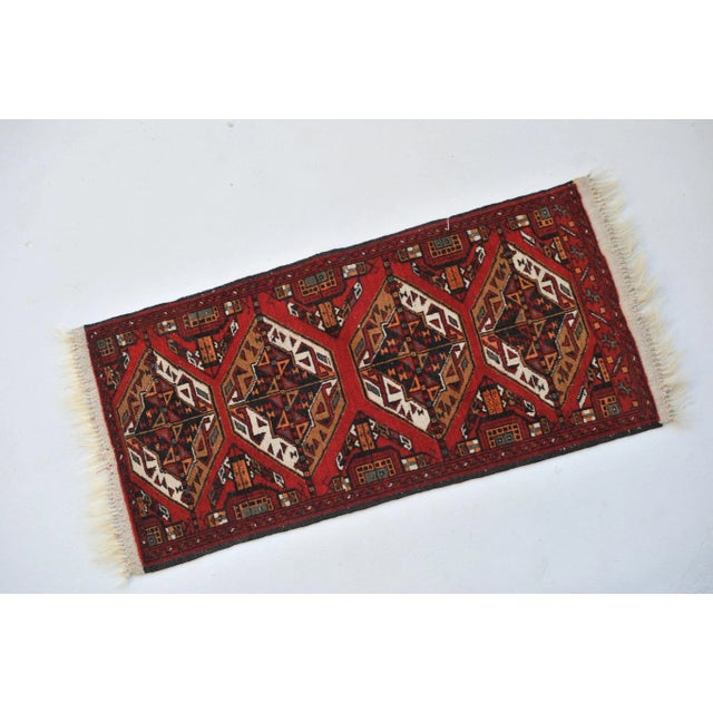Vintage Red, Black & Camel Rug, 1.8 x 3.10 For Sale - Image 4 of 11