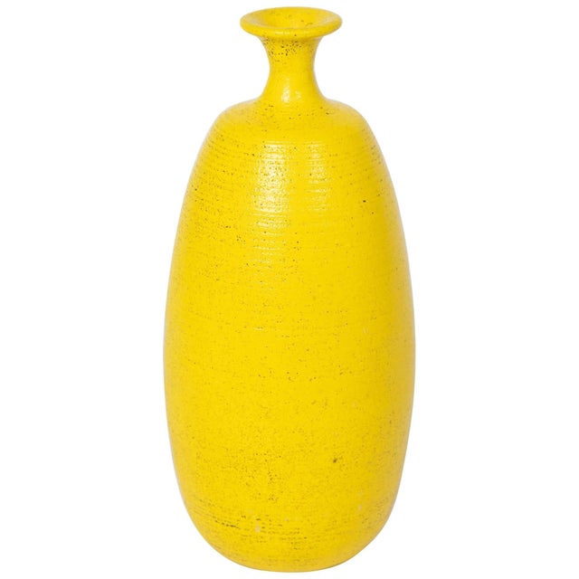 Mid 20th Century 1960s Pop Art Yellow Ceramic Vase For Sale - Image 5 of 5