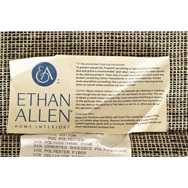 Ethan Allen Modern Upholstered Oversized Lounge Chair With Ottoman For Sale - Image 13 of 15