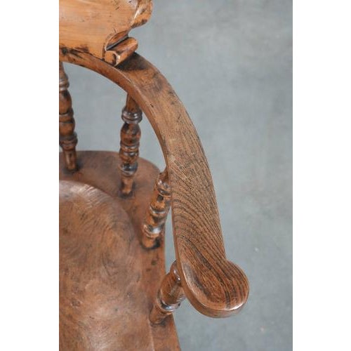 Set of 2 Antique English Captain Chairs/ Side Chairs/ Office Chairs from the Early 19th Century, Set of x For Sale - Image 9 of 16