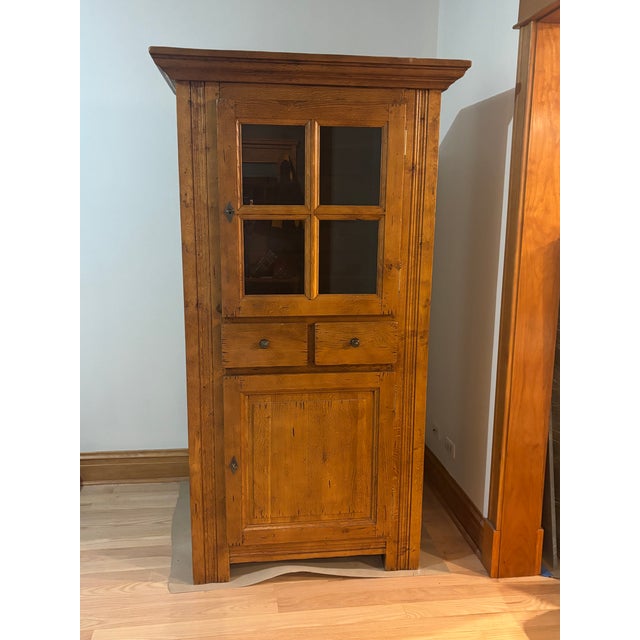 Crate & Barrel 1990s Rustic China Hutch For Sale - Image 4 of 5