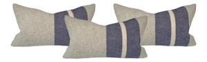 Set of Three Wool Striped Pillows