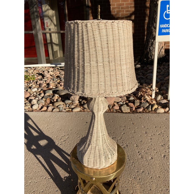 Early 20th Century WhiteWashed HeywoodWakefield Mushroom Wicker Table