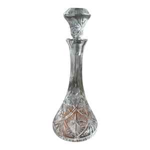 Vintage Brilliant Cut Crystal Decanter & "Doorknob" Stopper