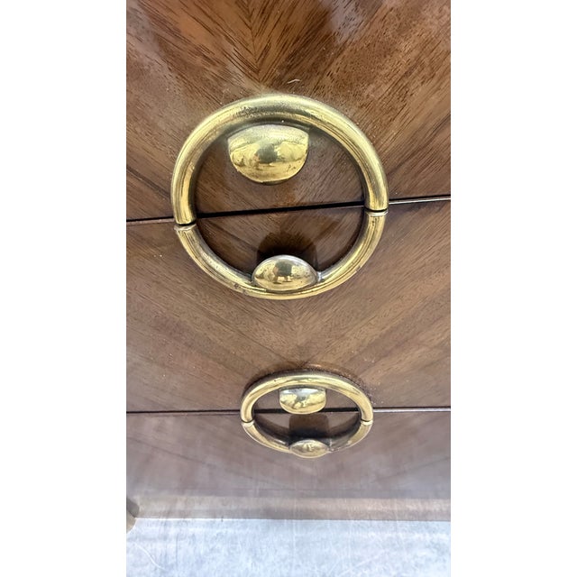 1970s Mastercraft Brass & Walnut 9-Drawer Dresser / Credenza For Sale In Miami - Image 6 of 10