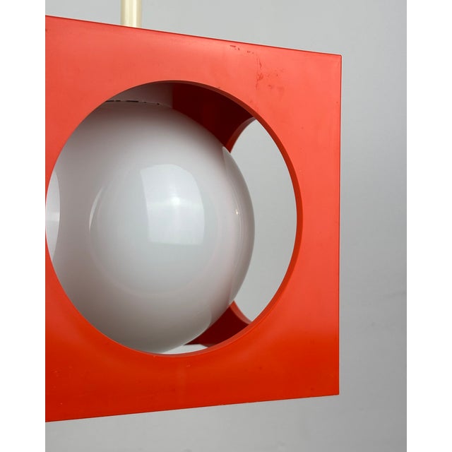 Plastic Space Age Minimalistic Yellow Cube Pendant by Richard Essig, Germany, 1970s For Sale - Image 7 of 16