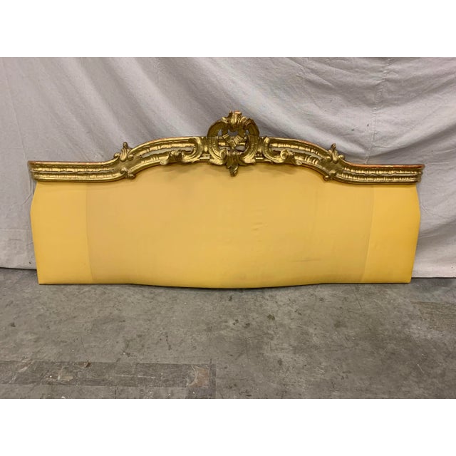 Wood 19th C Italian Parcel Gilt Upholstered Headboard For Sale - Image 7 of 7