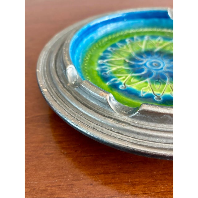1960s Vintage Bitossi Blue and Green Glazed Ashtray, Italy, 1960s For Sale - Image 5 of 6