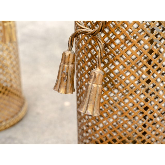 Vintage Gold Umbrella Stands, 1950s, Set of 2 For Sale - Image 6 of 7