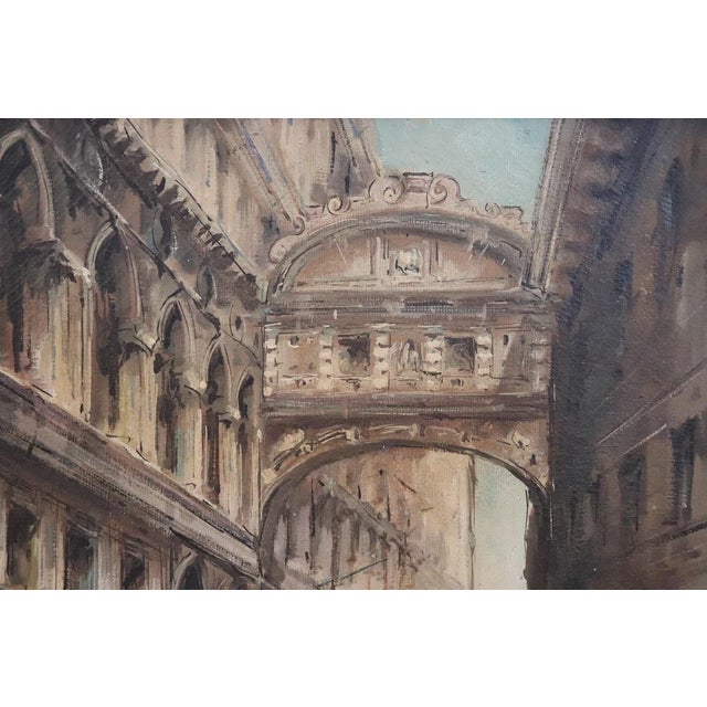C. Rizzi, Venice the Bridge of Sighs, Oil Painting on Canvas, 20th Century, Framed For Sale - Image 7 of 11