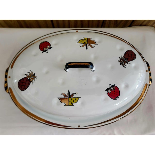 Mid-Century Modern Georges Briard Vintage Enamel Roasting Pan 1960s For Sale - Image 3 of 8
