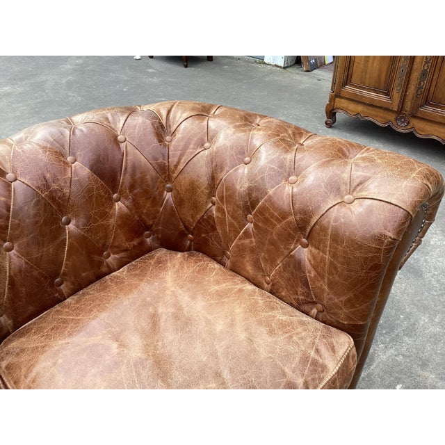 Animal Skin Fabulous Pair of French Leather Chesterfield Sofas For Sale - Image 7 of 12