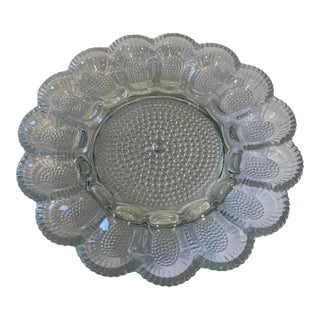 1950's Cut Glass Hobnail Deviled Egg Plate For Sale