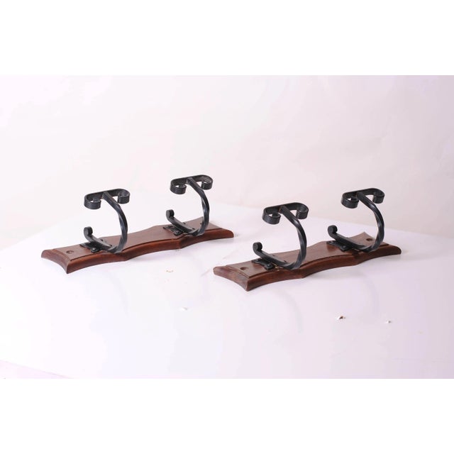 Wooden and Wrought Iron Coat Racks, 1960s, Set of 2 For Sale - Image 9 of 9