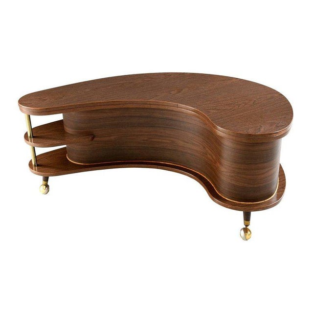 Mid Century Modern Grand Server Boomerang Kidney Bean Bar Coffee Table