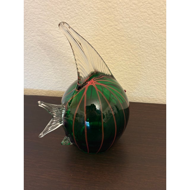1960s 1960s Murano Style Hand Blown Glass Angel Fish Sculpture For Sale - Image 5 of 6