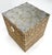 Hollywood Regency Decorative Brass Pattern Shaped Cube Base Side Table w/ Smoke Mirrored Top MINT For Sale - Image 3 of 13