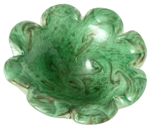 Murano Green Aventurine Glass Bowl from Fratelli Toso, 1960s