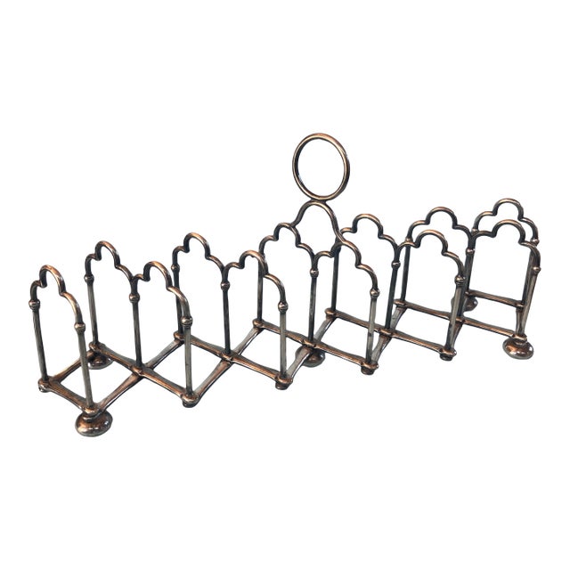 Rare 19th Century English Hallmarked Silver Campaign Folding Toaster Rack For Sale