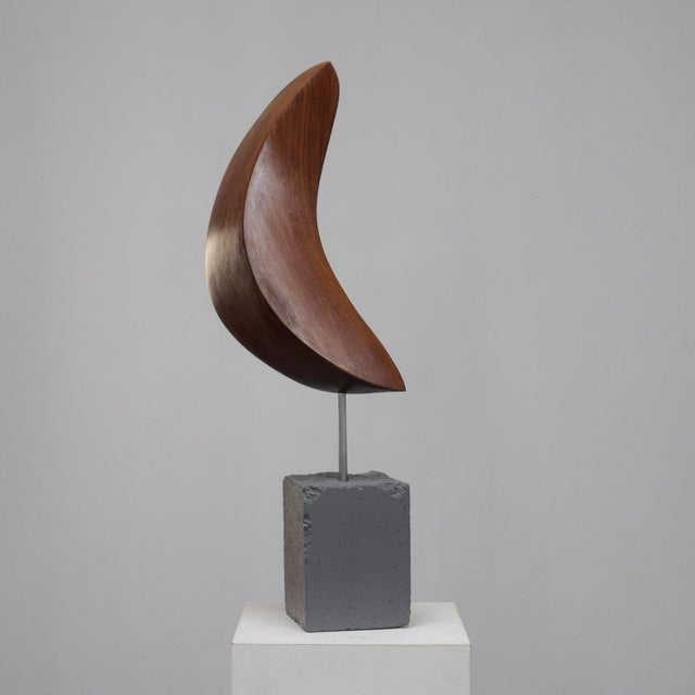 Ineke Van Zuuren, Organic Abstract, 1980s, Concrete & Teak For Sale - Image 10 of 10