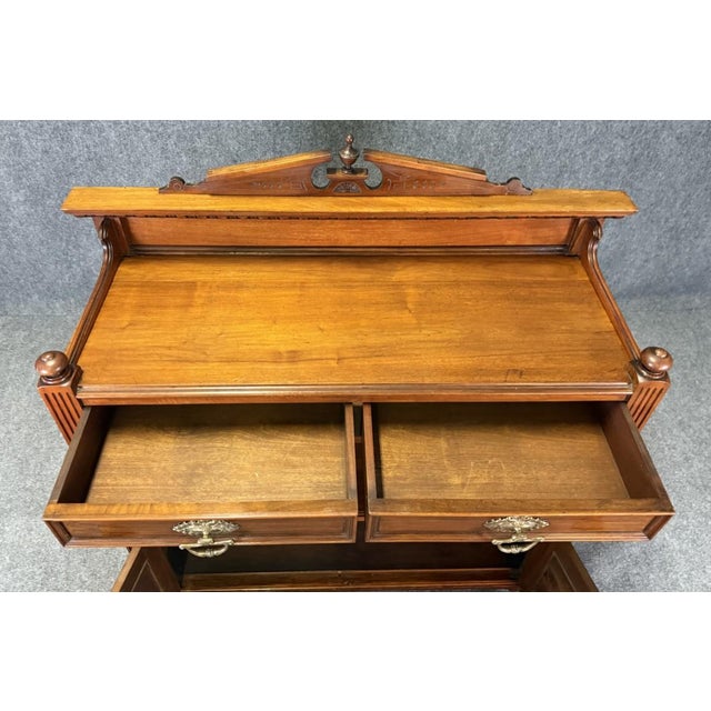 19th Century 19th Century Solid Walnut Two Tier Server For Sale - Image 5 of 15