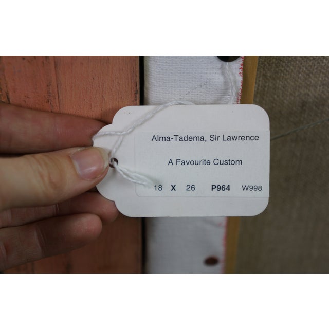 Late 20th Century Ladies Bath House Pompeii Roman Oil Painting After Sir Lawrence Alma-Tadema 31" For Sale - Image 10 of 11