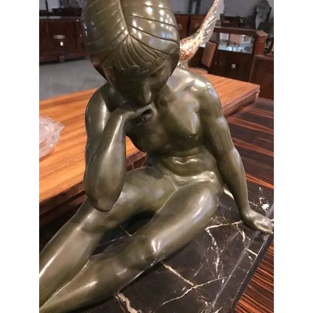 Signed French Art Deco Bronze Sculpture of Nude Seated Female For Sale In New York - Image 6 of 10